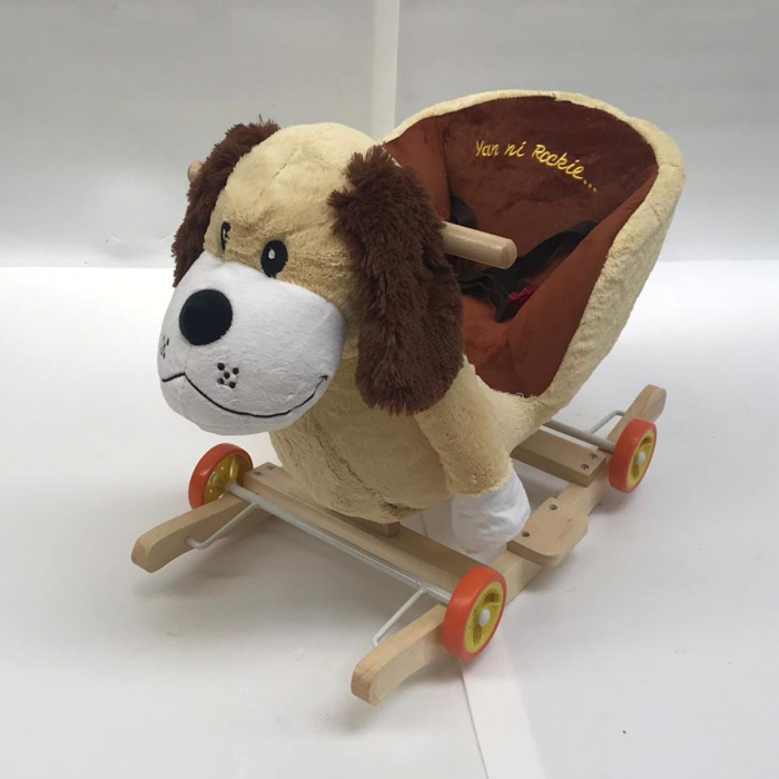 Catelul Azorel crem Din Plus Balansoar Si Cu Roti [3]