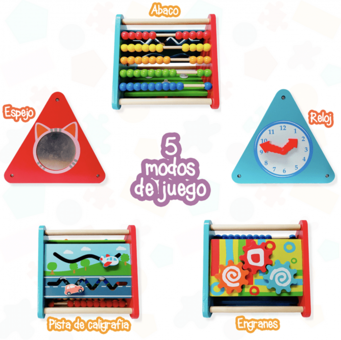 Centru de activitati 5 in 1 Montessori Piramida Triangle Box, 24 x 24 cm [2]