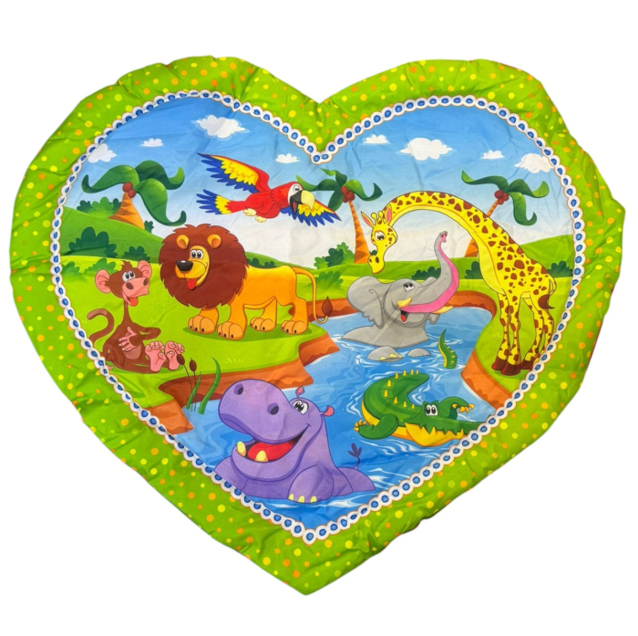 Centru de activitati bebelusi, saltea inimioara cu arcada cu jucarii, muzicala, Baby Jungle Animals [4]