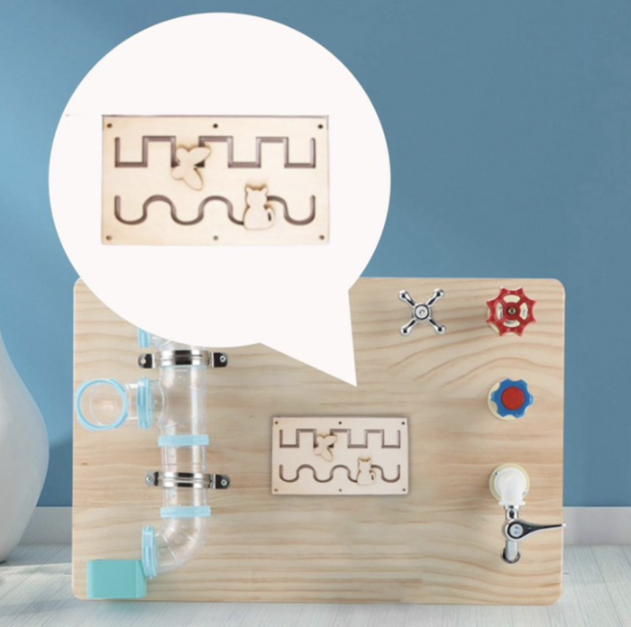 Centru Cub cu activitati multiple, tip Busy Board, din lemn [5]