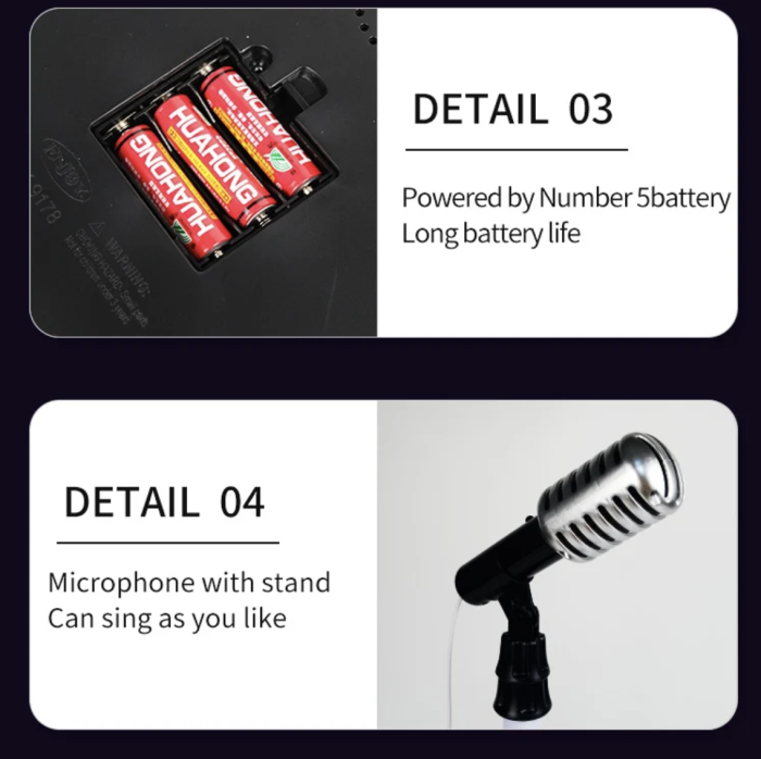Chitara Electrica Copii 68 cm Cu Microfon Pe Stativ Reglabil, Roz, 4-8 Ani [8]