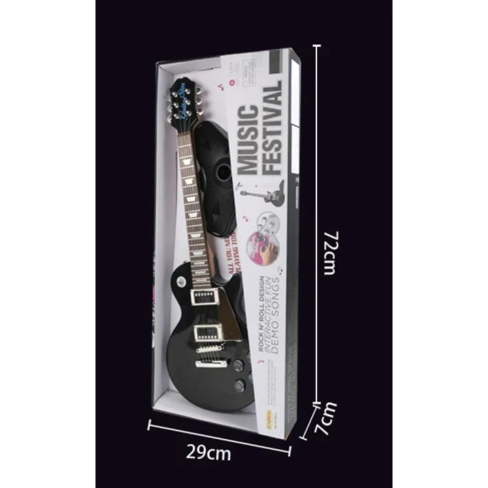 Chitara Electrica Copii 68 cm Cu Microfon Pe Stativ Reglabil, Negru, 4-8 Ani [9]