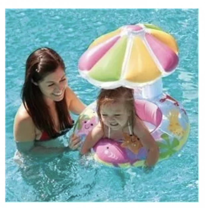 Colac Bebe pentru Inot, Cu Protectie Solara Stea de mare, roz [2]