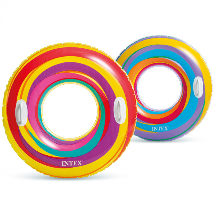 Colac de inot roata colorata cu manere, 91 cm, intex, 59256