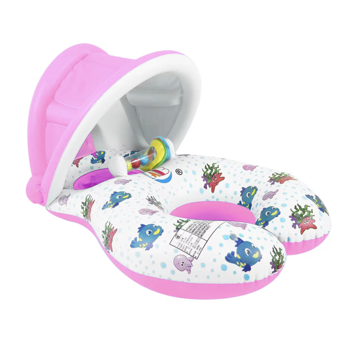 Colac Dublu Mama si Copilul cu acoperis detasabil, roz [2]