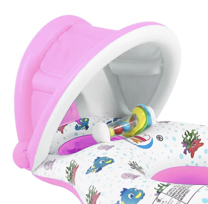 Colac Dublu Mama si Copilul cu acoperis detasabil, roz [3]