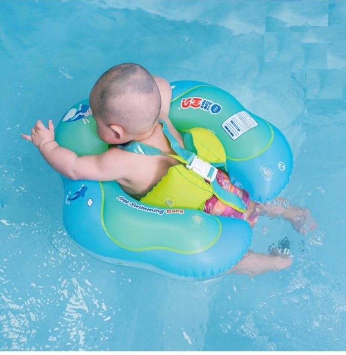 Colac gonflabil bebe cu parasolar, suport si centura, PVC, marime L reglabila, 6–24 luni [7]