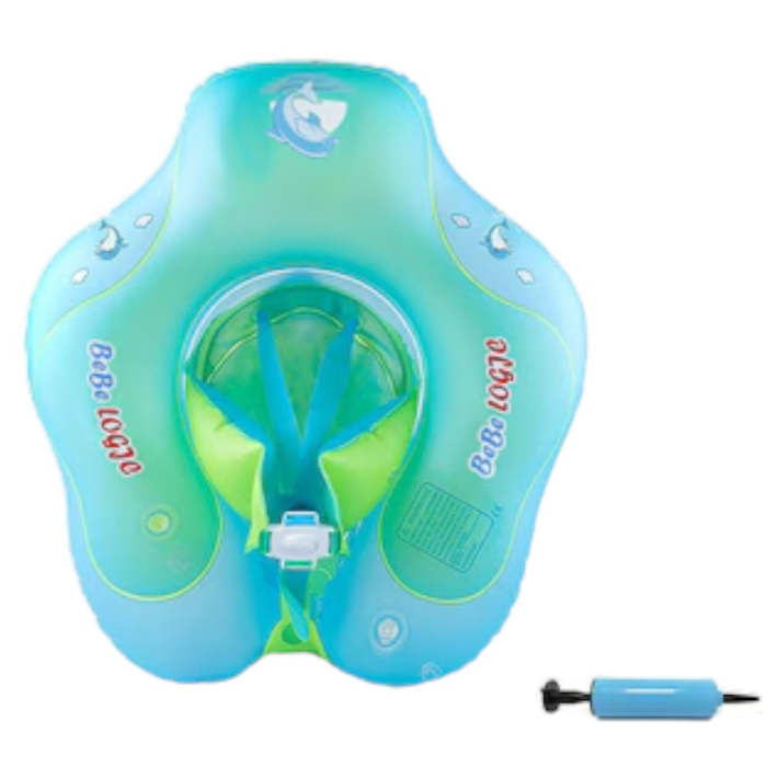 Colac gonflabil bebe cu suport si centura, PVC, marime XL reglabila, 2-6 ani [9]