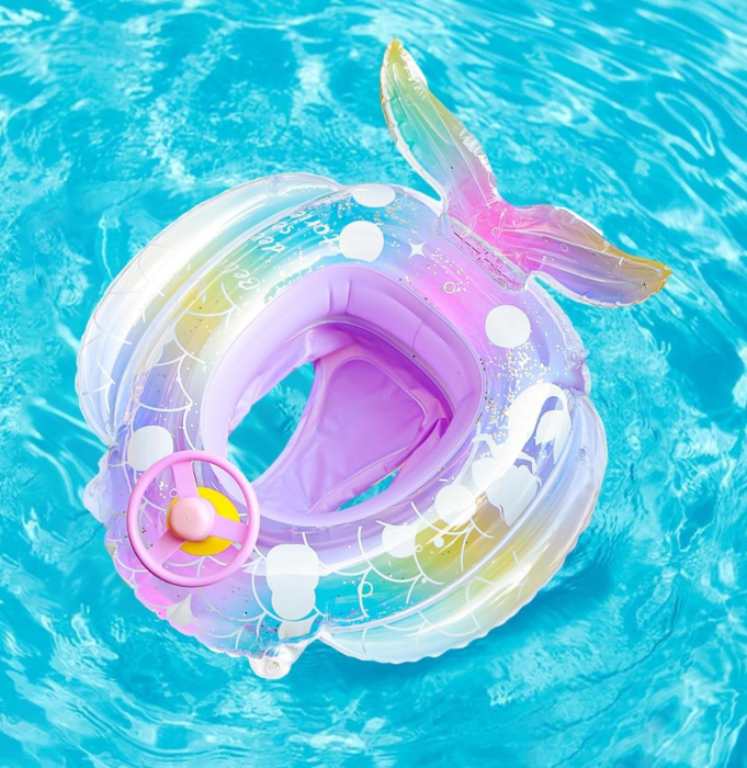 Colac copii cu chilotel, volan si coada de sirena, 70 x 75 cm, 1–5 ani, PVC [2]