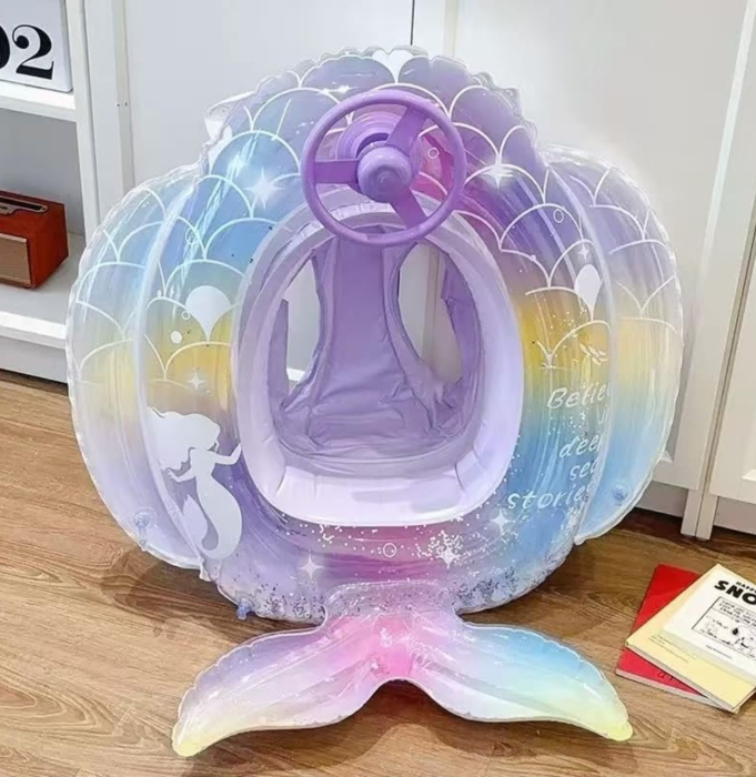 Colac copii cu chilotel, volan si coada de sirena, 70 x 75 cm, 1–5 ani, PVC [4]