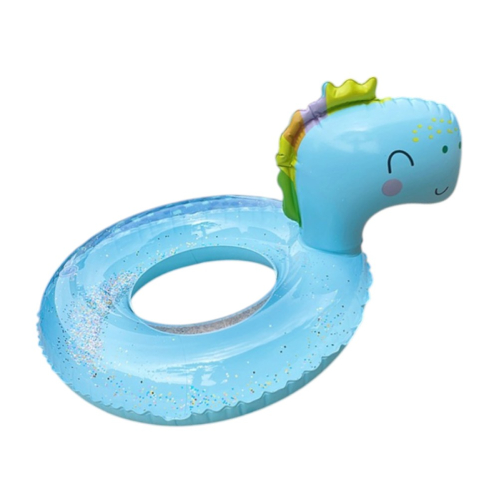 Colac gonflabil copii Dinozaur bleu cu sclipici, PVC, 54 x 35 cm [3]