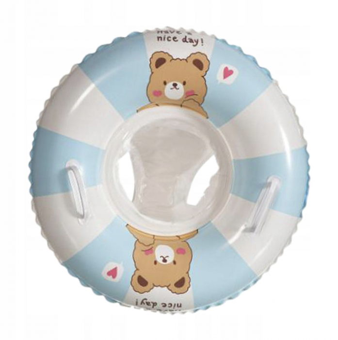 Colac Gonflabil pentru Copii cu Scaunel Interior – Summer, Model Bleu cu Alb [4]