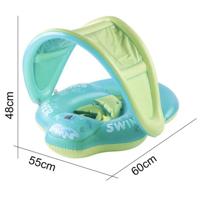 Colac bebe pentru inot cu parasolar si suport - Trainer for Swim verde [8]