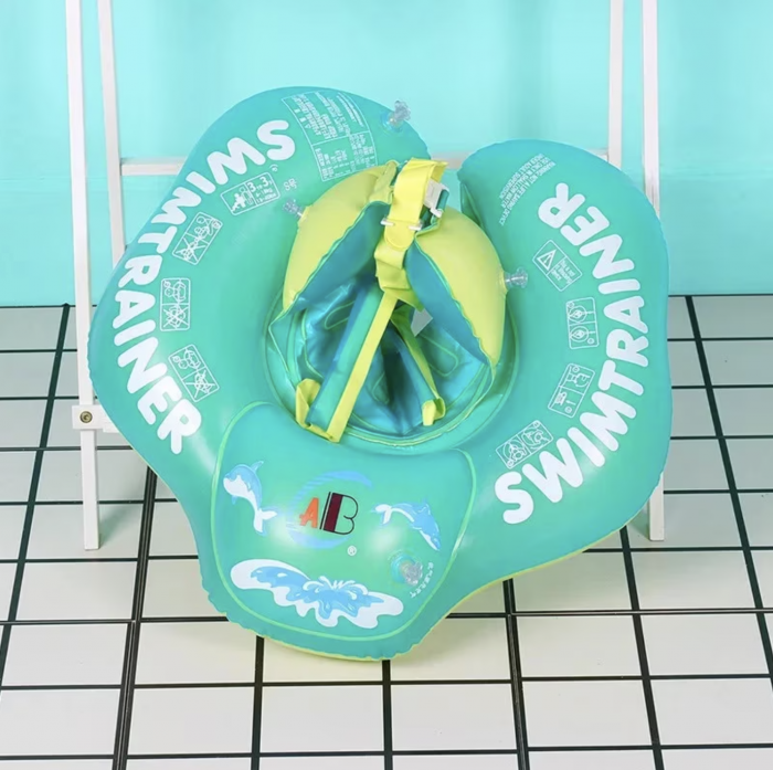 Colac bebe pentru inot cu parasolar si suport - Trainer for Swim verde [2]