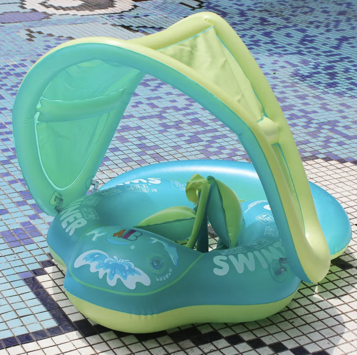 Colac bebe pentru inot cu parasolar si suport - Trainer for Swim verde [3]