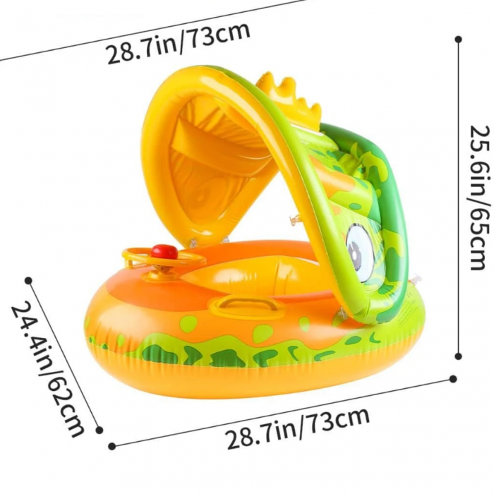 Colac inot cu protectie solara si volan - Dinozaurul galben [4]