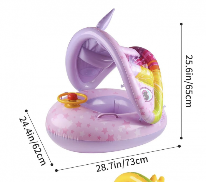 Colac inot cu protectie solara si volan - Unicornul roz [7]