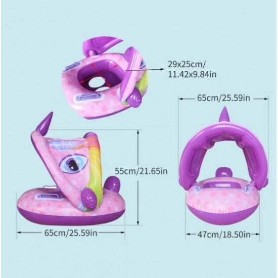 Colac inot cu protectie solara - Unicornul roz [3]