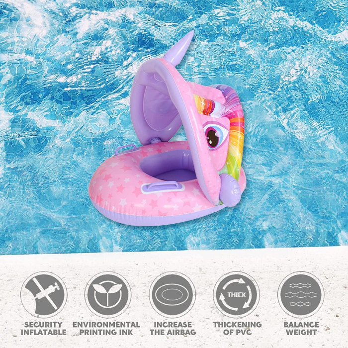 Colac inot cu protectie solara - Unicornul roz [14]