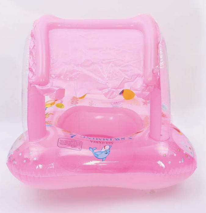 Colac pentru copii cu chilotel si parasolar, Pink Ocean [6]