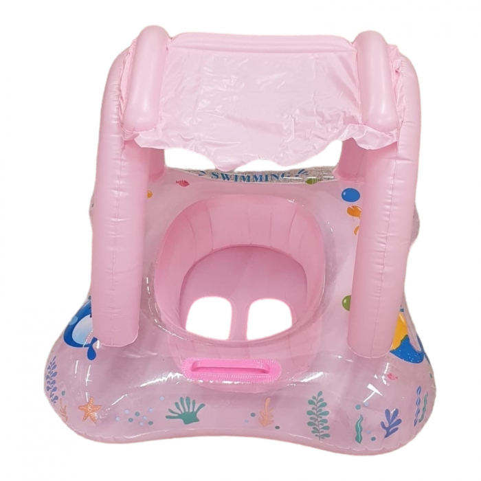 Colac pentru copii cu chilotel si parasolar, Pink Ocean [4]