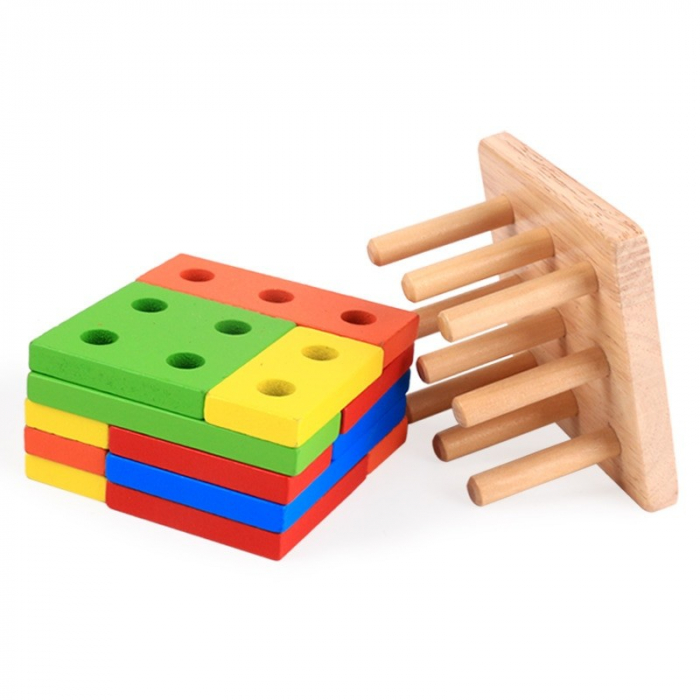 Coloane sortatoare Full, Joc Montessori din lemn [5]