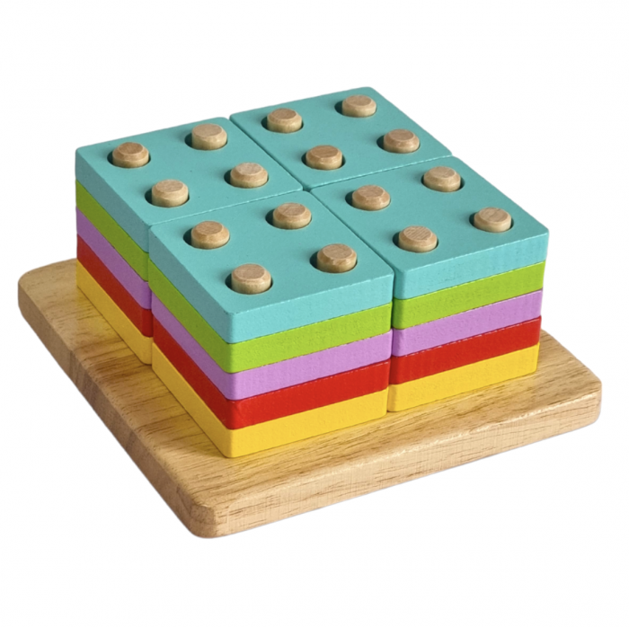 Joc Montessori Coloane sortatoare Full Pastel cu 20 carduri [2]