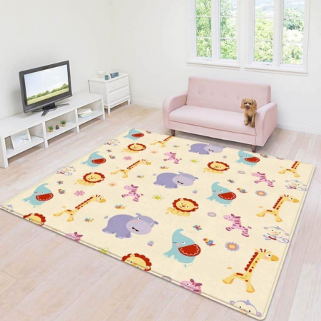 Covor bebe pliabil, gros, termoizolant, cu 2 fete, Jungla si Masini, 180x100 cm, D20 [2]