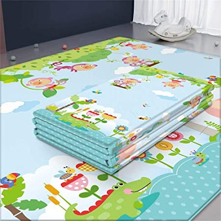 Covor bebe pliabil, gros, termoizolant, cu 2 fete, Jungle Cotton, D12, 180x150x1 cm [10]