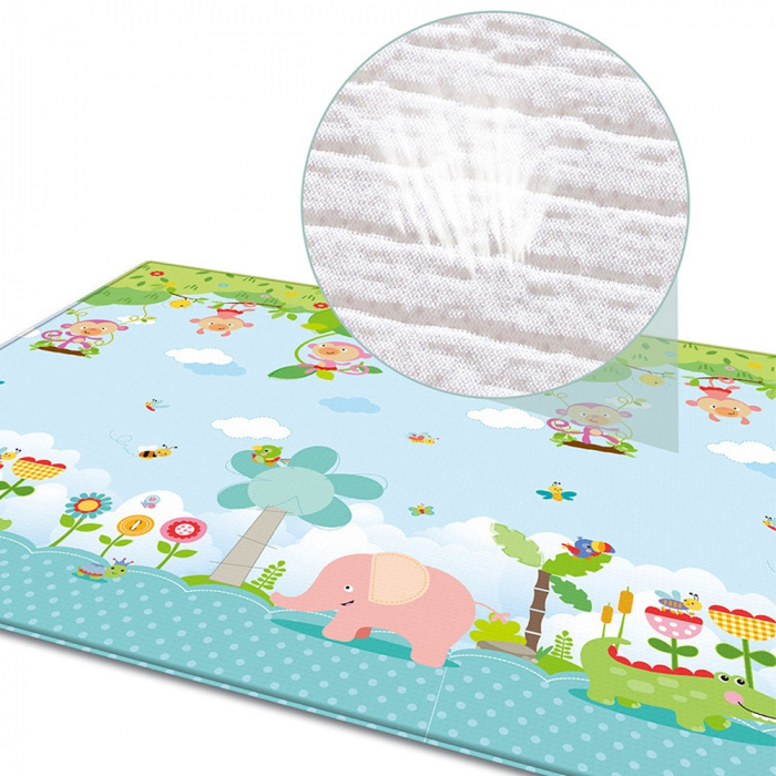 Covor bebe pliabil, gros, termoizolant, cu 2 fete, Jungle Cotton, D12, 180x150x1 cm [7]