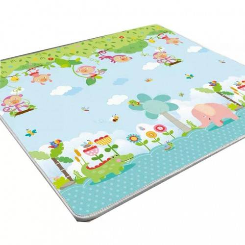 Covor bebe pliabil, gros, termoizolant, cu 2 fete, jungle cotton, d12, 180x150x1 cm