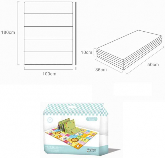 Covor bebe pliabil, gros, termoizolant, cu 2 fete, Lion Kingdom, 200 x 180 cm, 19500 [14]