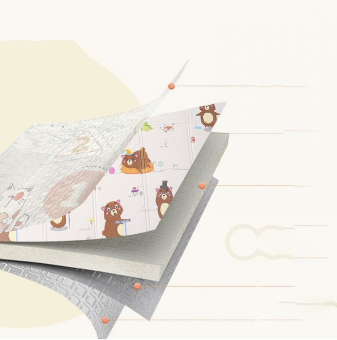 Covor bebe pliabil, gros, termoizolant, cu 2 fete, Lion Kingdom, 200 x 180 cm, 19500 [10]