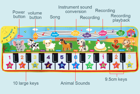 Covor de joaca muzical, Pianul cu animale [6]