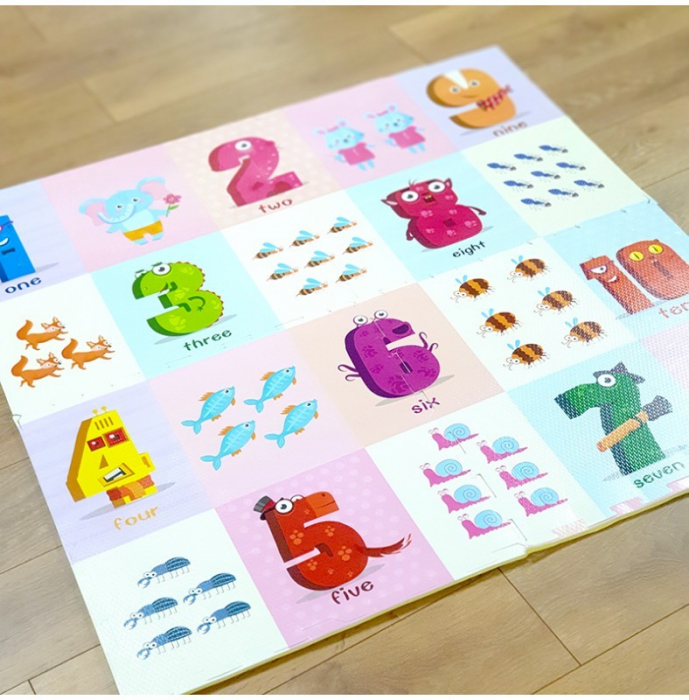 Covor puzzle EVA piese mari - Cifre si animale [7]