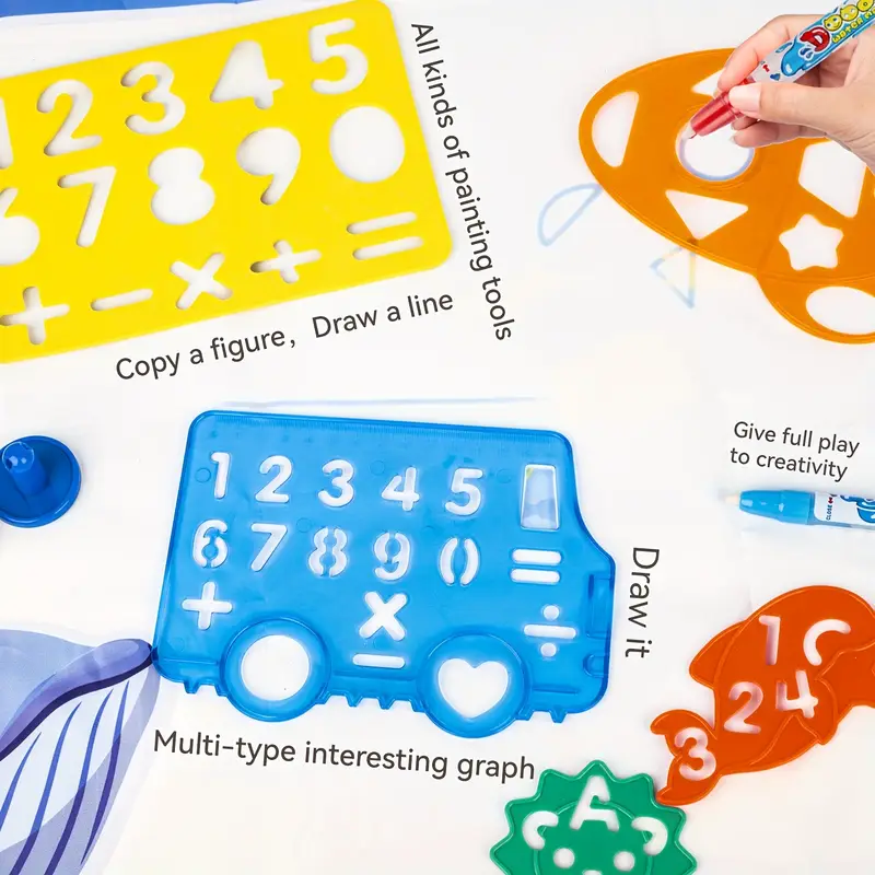 Covoras Aqua Doodle Animale Salbatice, cu Carioca de scris cu apa  si Sabloane [4]