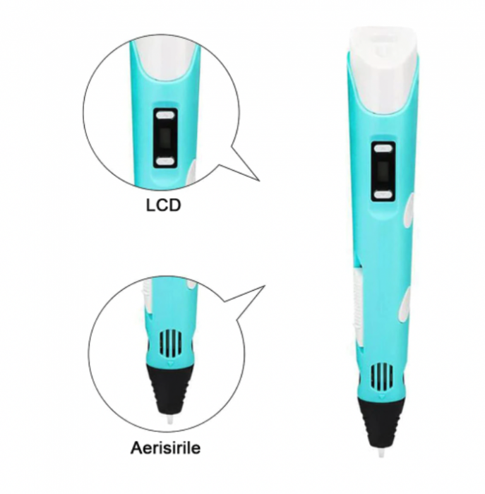 Creion inteligent de imprimare 3D, cu afisaj digital, incarcare USB si 104,5 m filament [6]