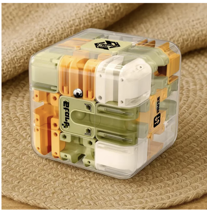 Cub mecanic Puzzle 2 in 1 - Labirint cu bile [5]