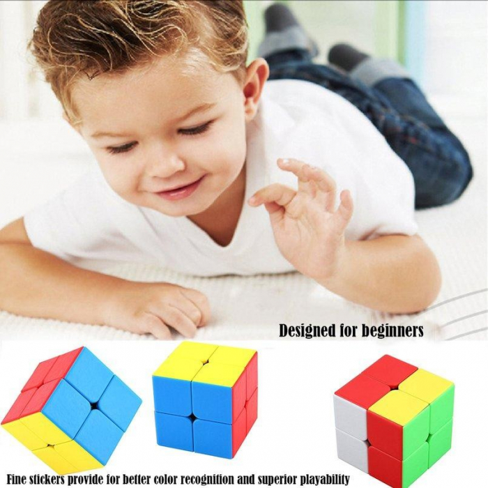 Cub mecanic 2x2x2, multicolor, Stickerless, de viteza Speedcube mecanic [5]
