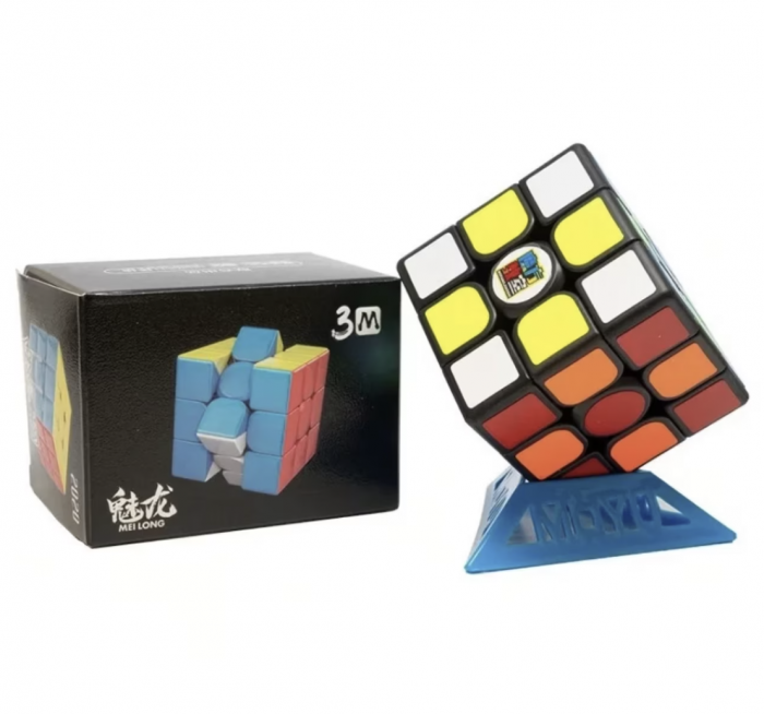 Cub mecanic 3x3x3, 3M Moyu Magnetic Black Line, cu arc, de viteza Speedcube [2]