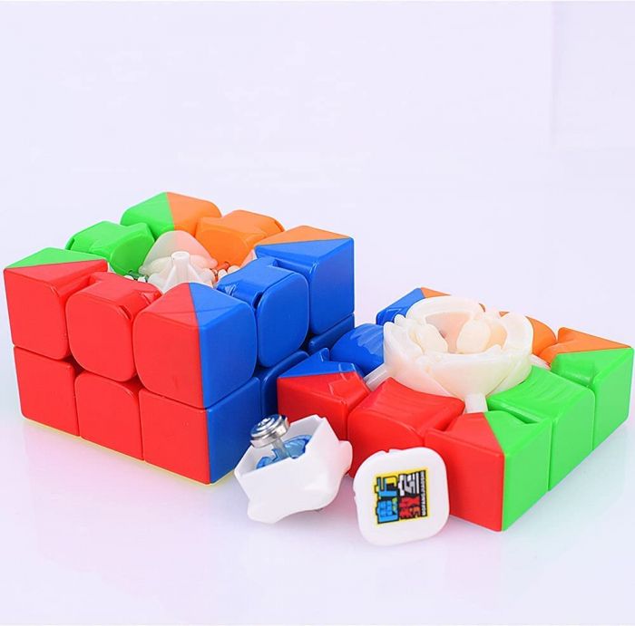 Cub mecanic 3x3x3, 3M Moyu Magnetic Stickerless, cu arc, de viteza Speedcube [5]