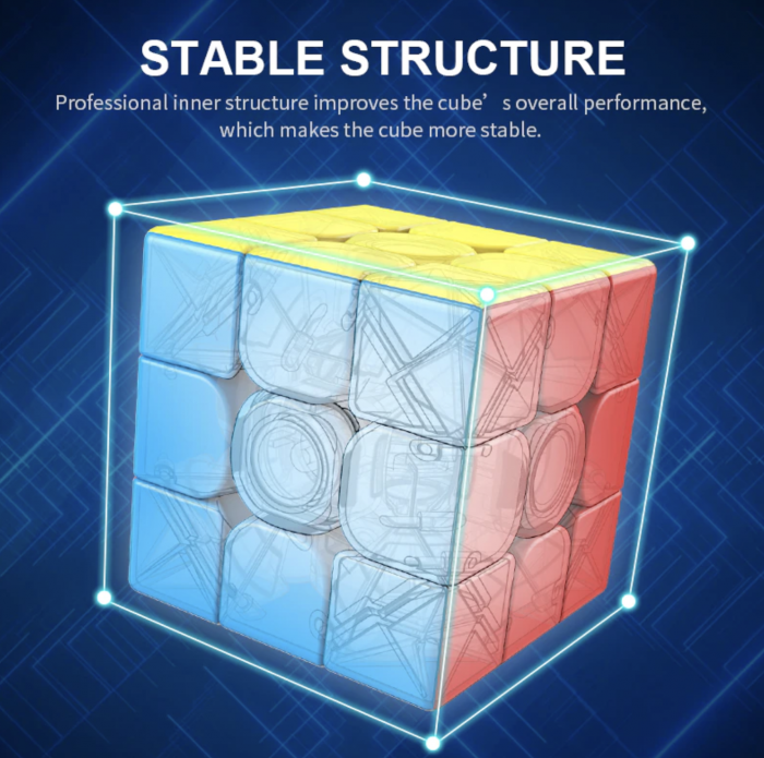 Cub mecanic 3x3x3 antistres, multicolor, Moyu, Stickerless, de viteza, Speedcube [6]