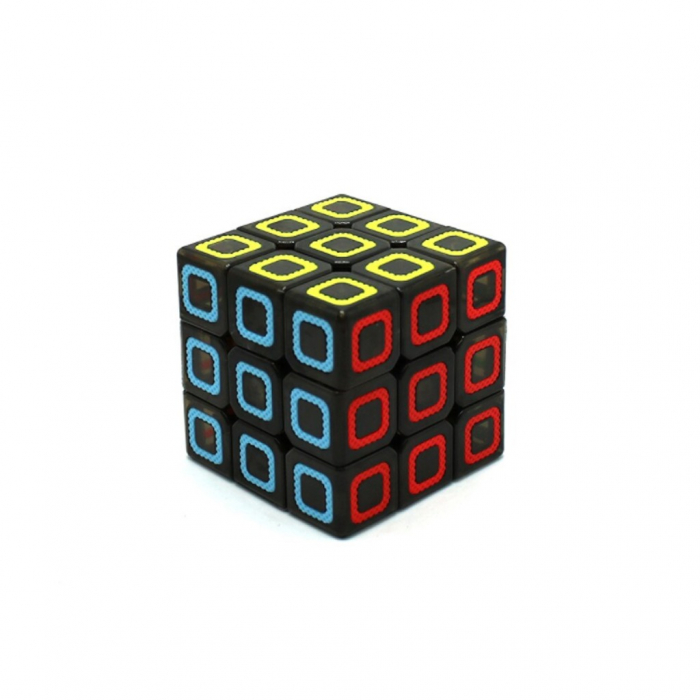 Cub mecanic 3x3x3, Black Transparent, de viteza Speedcube mecanic [5]
