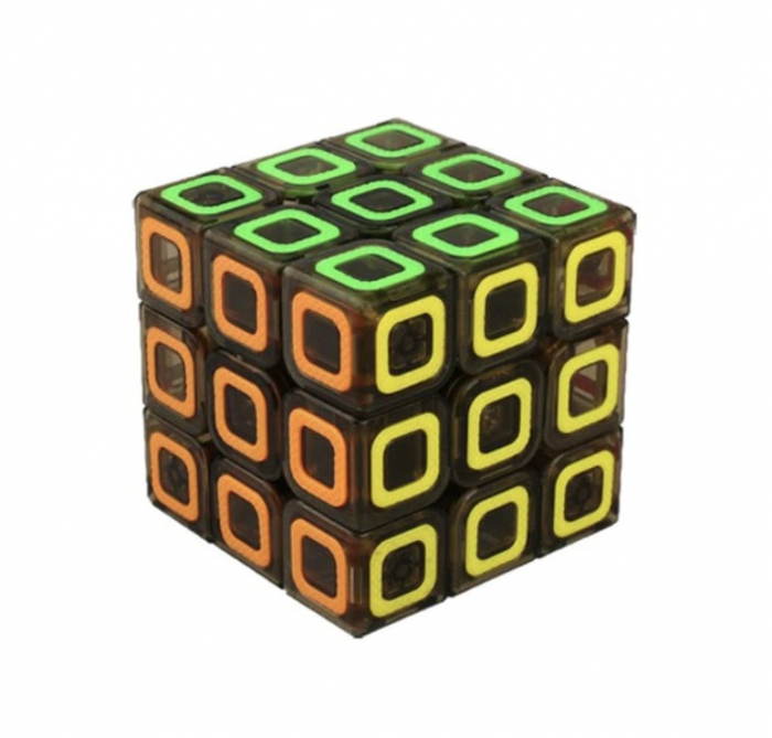 Cub mecanic 3x3x3, Black Transparent, de viteza Speedcube mecanic [3]