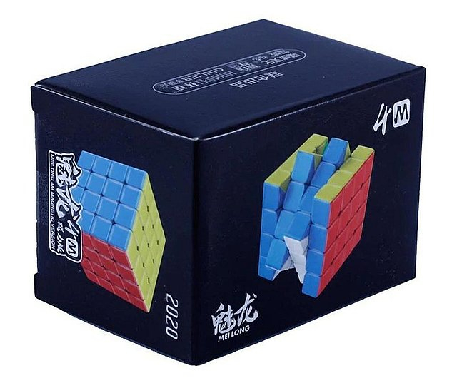 Cub mecanic 4x4x4, 3M Moyu Magnetic Black Line, cu arc, de viteza Speedcube [4]