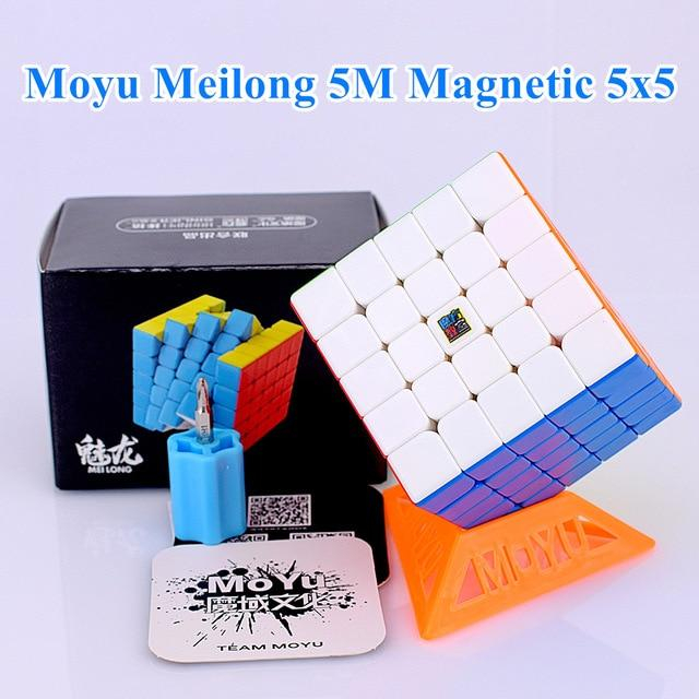 Cub rubik 5x5x5, 3M Moyu Magnetic Stickerless, cu arc, de viteza Speedcube [2]