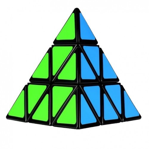 Cub rubik, forma piramida, antistres, multicolor, piramix black