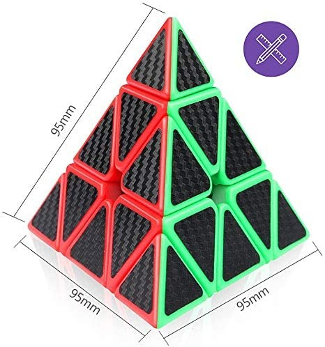 Cub mecanic, forma piramida, antistres, multicolor, Piramix Carbon, Speedcube [4]