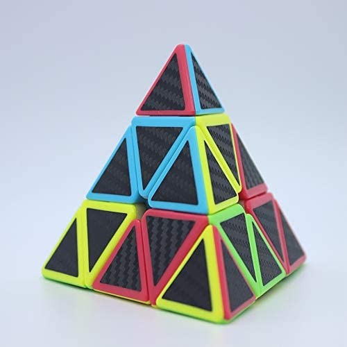 Cub mecanic, forma piramida, antistres, multicolor, Piramix Carbon, Speedcube [5]