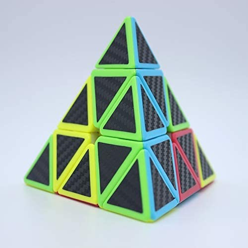Cub mecanic, forma piramida, antistres, multicolor, Piramix Carbon, Speedcube [6]